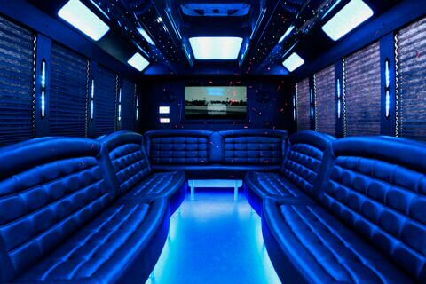 50 passenger party bus interior