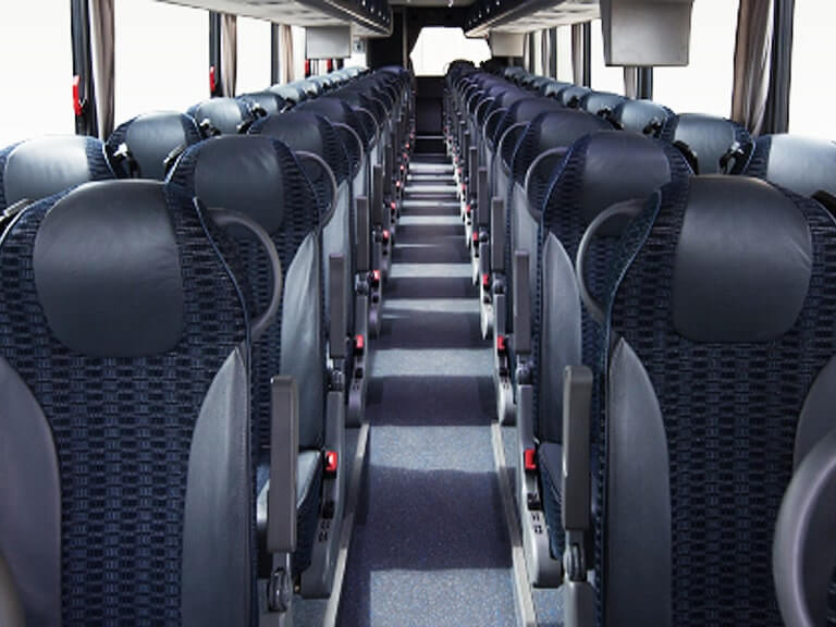 55 person charter bus rental Norfolk Va interior